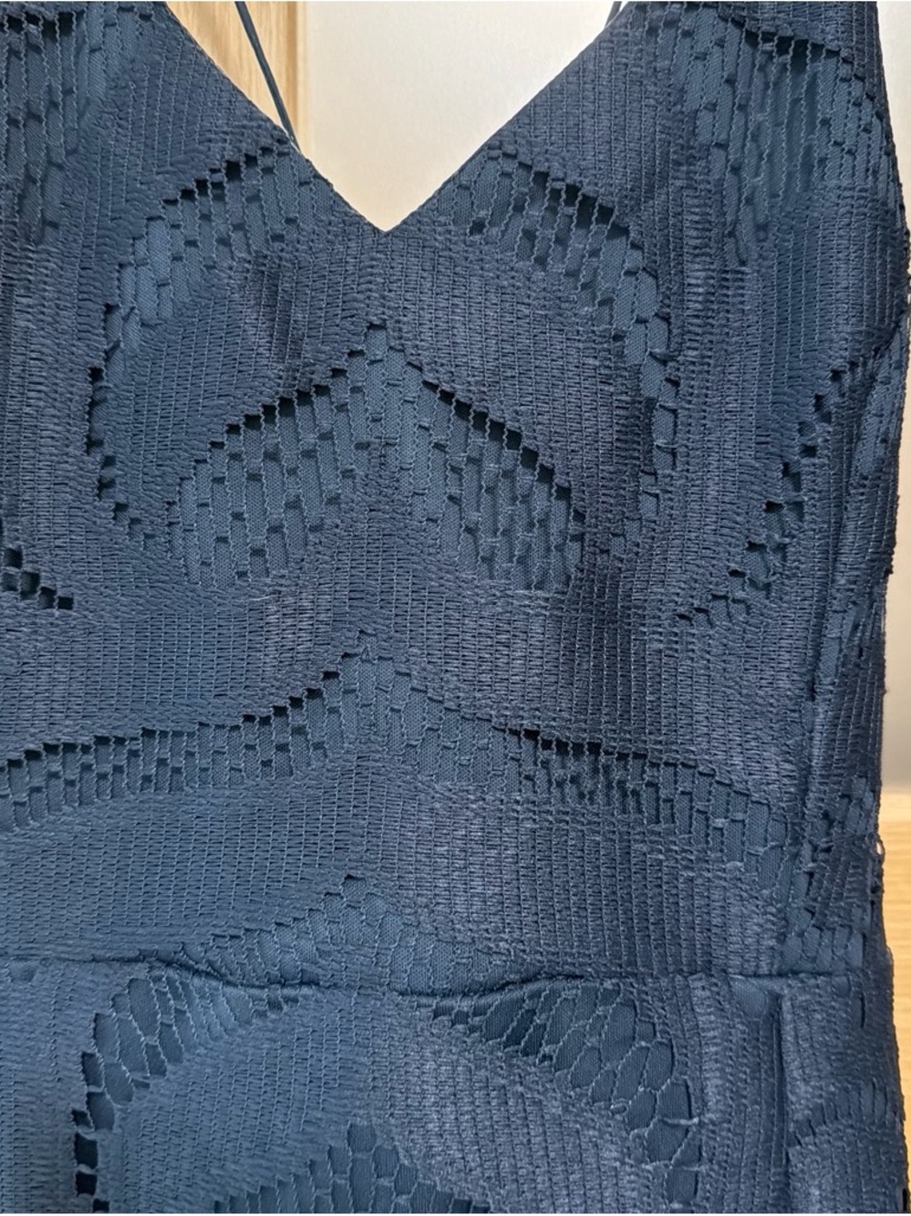 Strapless Navy Lace Cocktail Dress